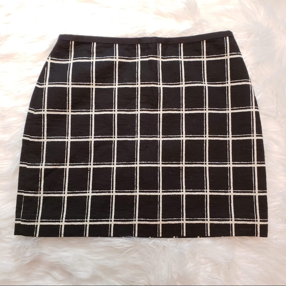 EUC Madewell Double Windowpane Mini Skirt Sz 0